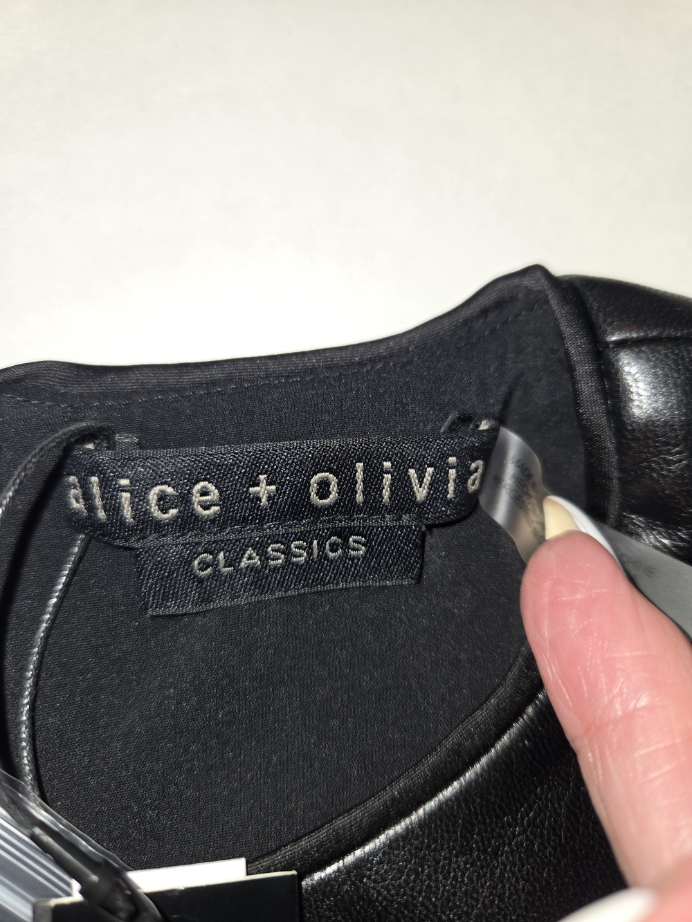 Alice + Olivia Black Faux Leather Marcella A-Line Mini Dress Womens Size 4 NWT - Picture 10 of 13